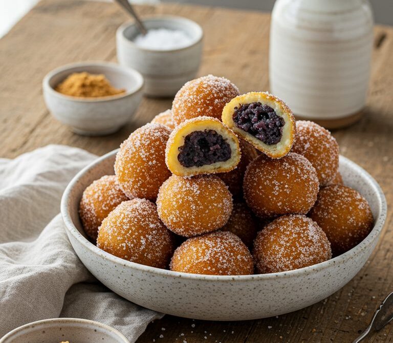 Crispy Chewy Poi Mochi with Coconut Milk