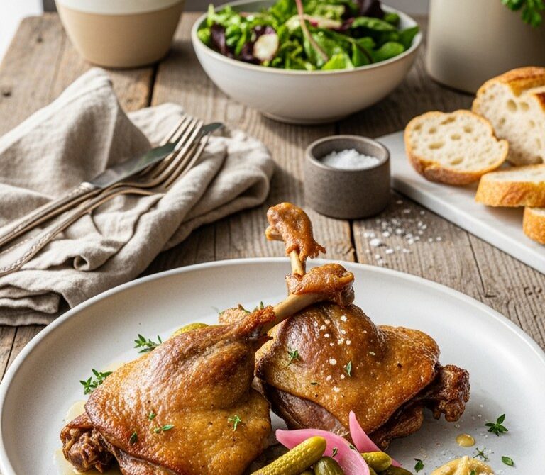 Crispy Duck Confit with Pickles