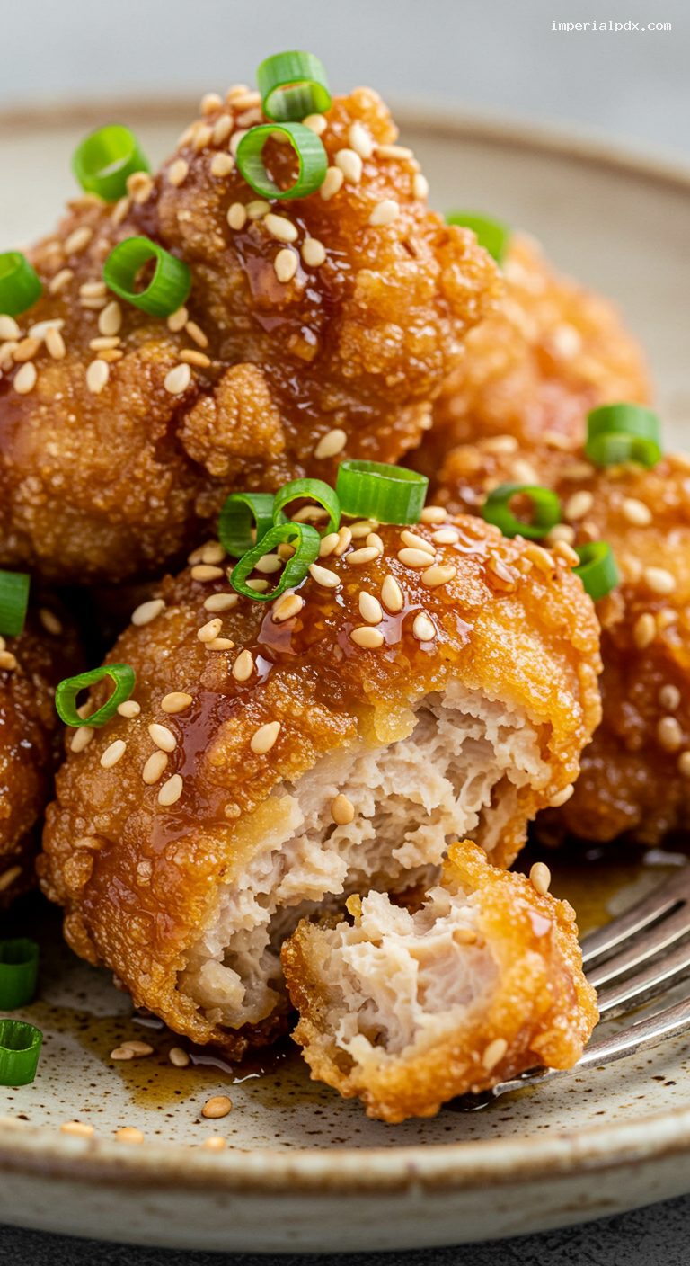 Crispy Mochiko Fried Chicken with Shoyu Glaze – Closeup