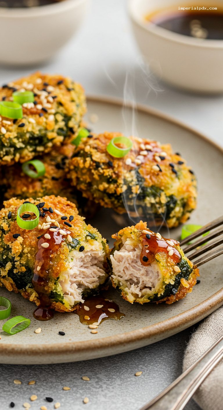 Crispy Nori Chicken with Shoyu-Ginger Marinade – Closeup