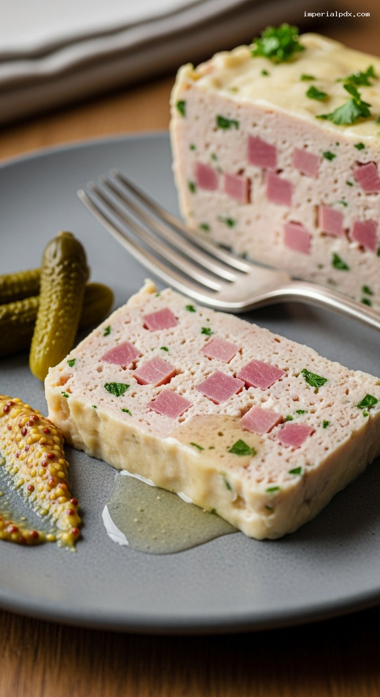 Delicate Veal and Smoked Ham Terrine – Closeup