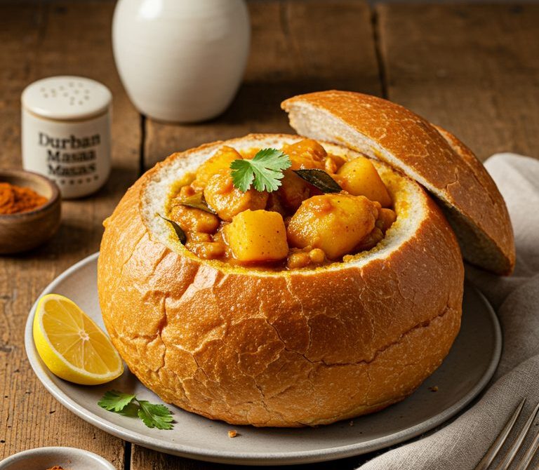 Durban-Style Bunny Chow with Chicken or Beans