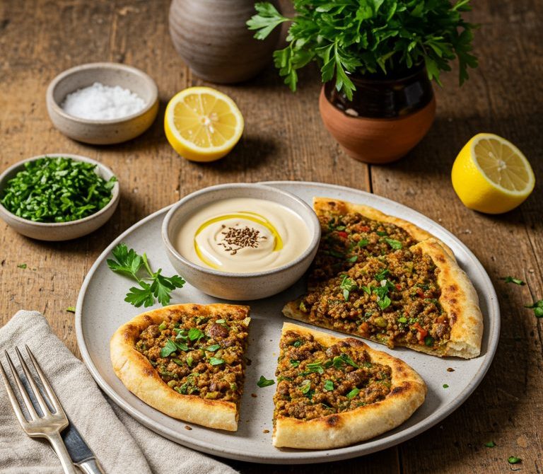 Egyptian Hawawshi with Spiced Meat and Tahini