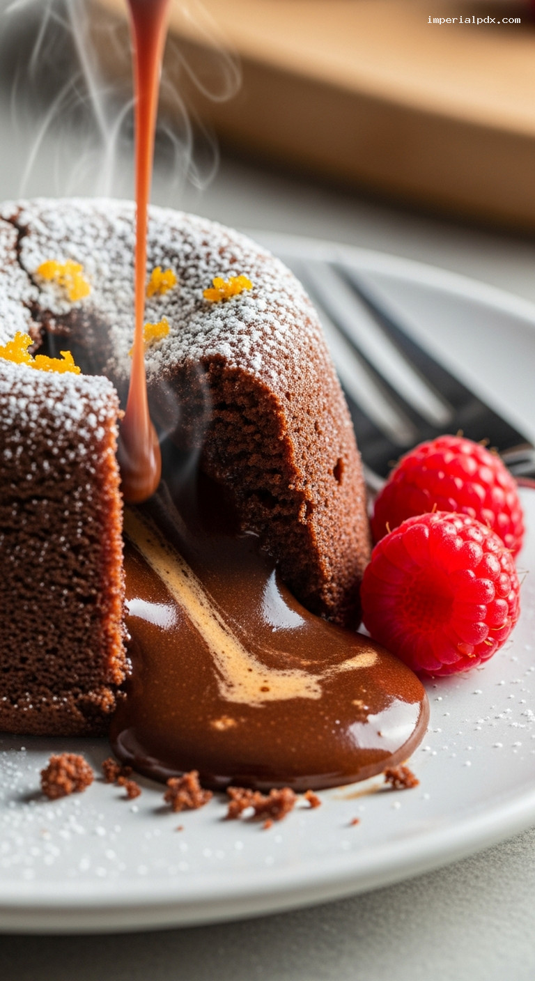 Espresso-Orange Molten Chocolate Lava Cakes – Closeup