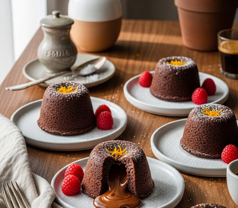 Espresso-Orange Molten Chocolate Lava Cakes