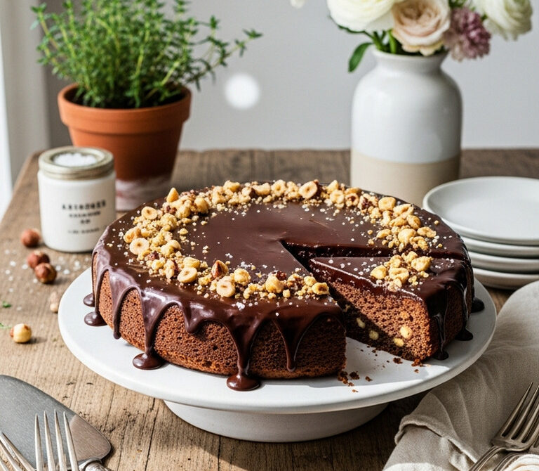 Flourless Hazelnut Chocolate Torte with Ganache