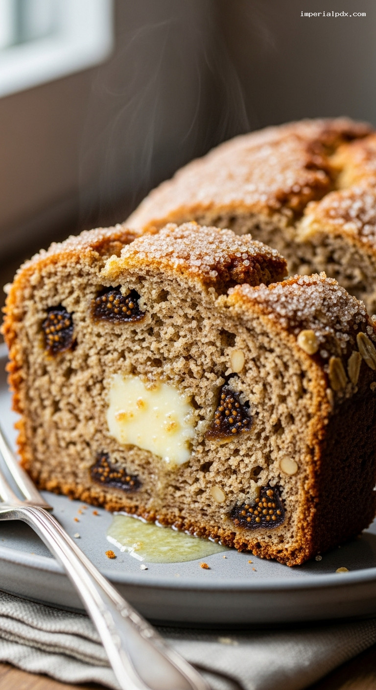 Fruity Fig and Vanilla Oat Bread – Closeup