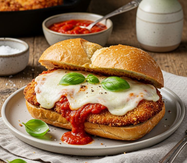 Garlic Butter Chicken Parmesan Sandwiches