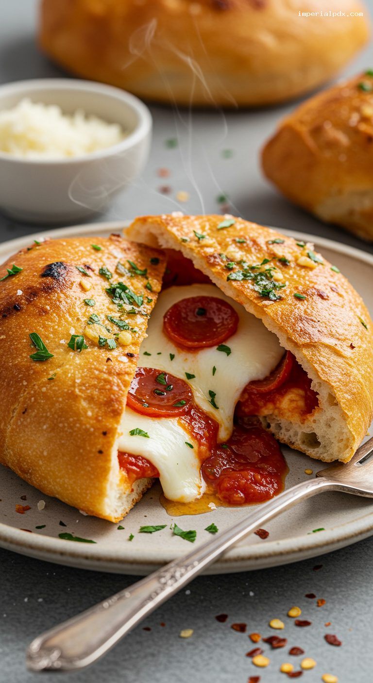Garlic Butter Pepperoni Pizza Bombs – Closeup