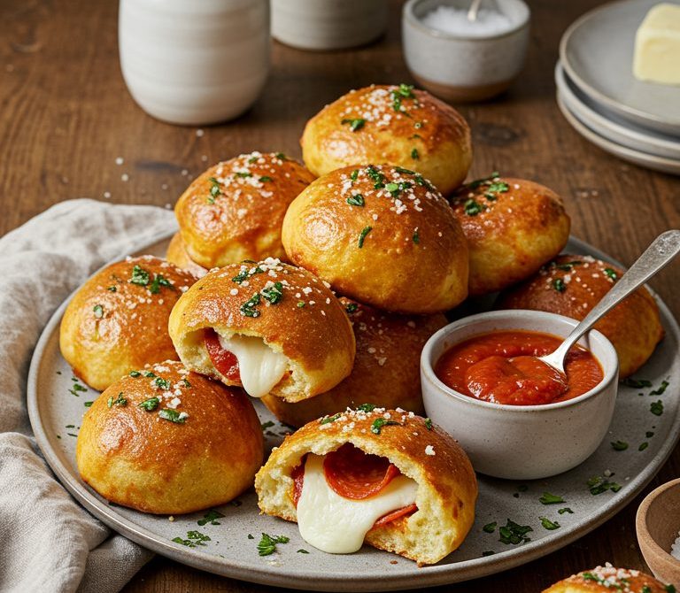 Garlic Butter Pepperoni Pizza Bombs