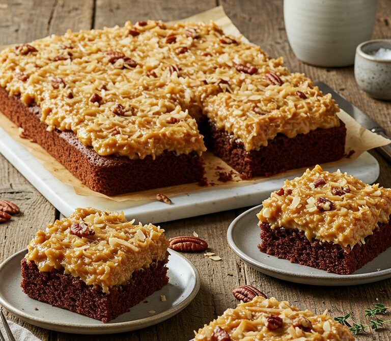 German Chocolate Cake with Coconut-Pecan Frosting