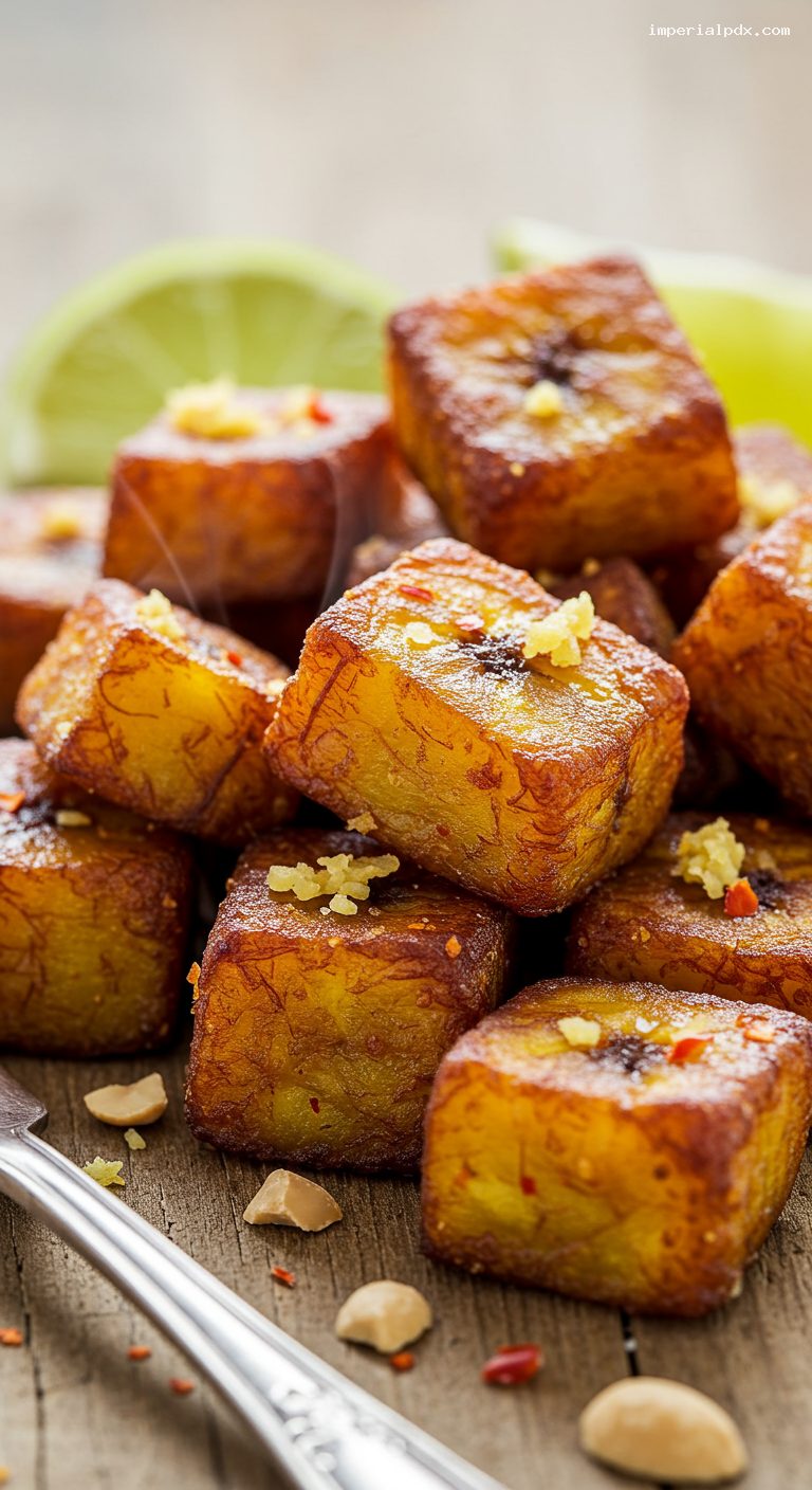 Ghanaian Kelewele: Spiced Fried Plantains – Closeup