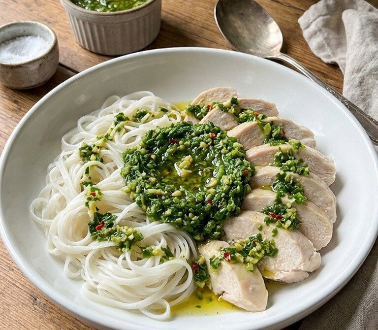 Ginger-Scallion Spoon Sauce for Chicken, Tofu, or Noodles