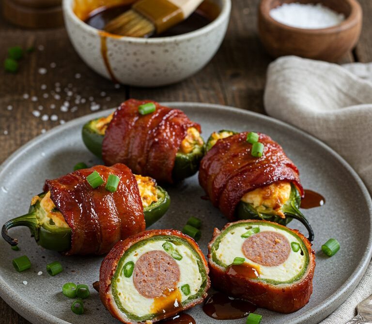 Glazed Bacon-Wrapped Armadillo Eggs