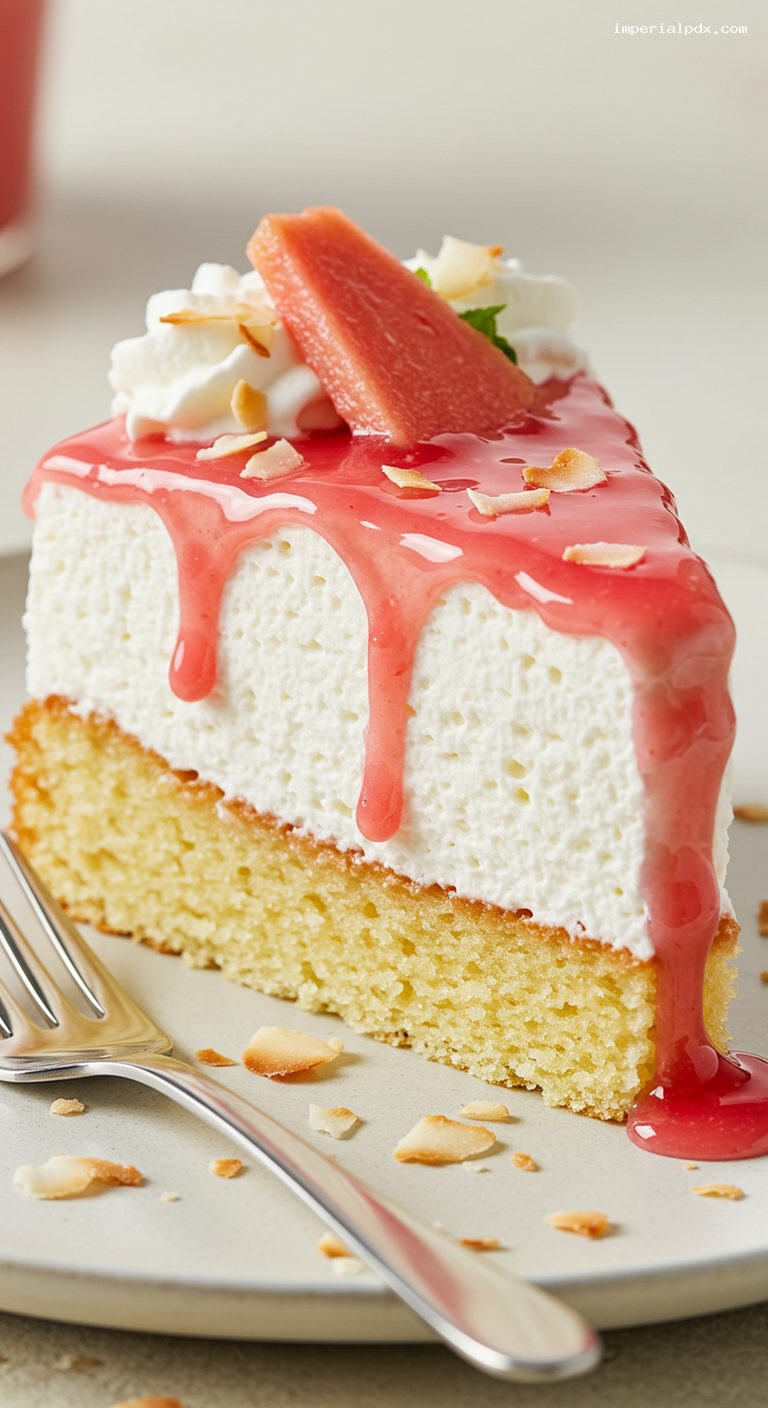 Guava Chiffon Cake with Tangy Guava Glaze – Closeup