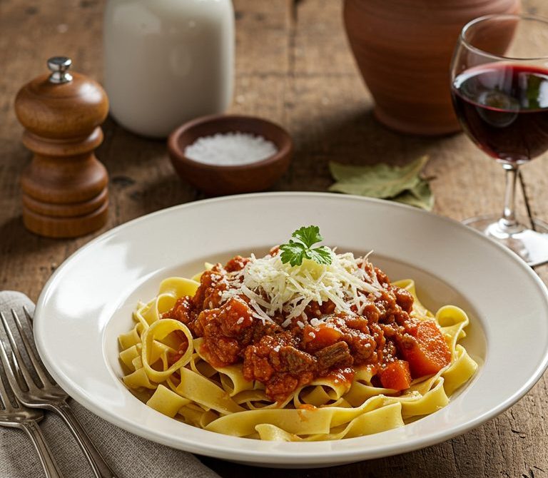 Hand-Cranked Egg Noodles with Slow-Cooked Beef Ragù