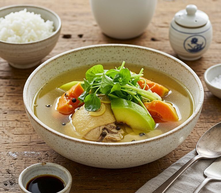 Hawaiian Chicken Papaya Soup with Watercress