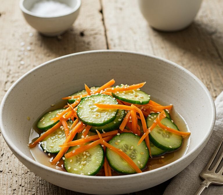 Hawaiian Cucumber Namasu with Carrot and Shoyu