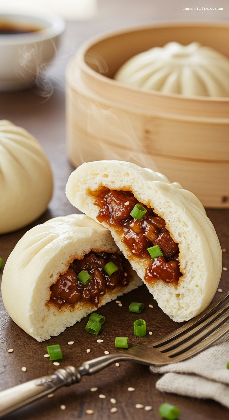 Hawaiian Manapua (Char Siu Pork Buns) – Closeup