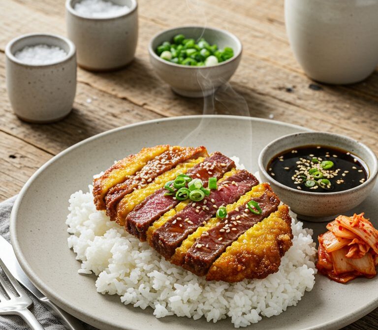 Hawaiian Meat Jun with Shoyu Vinegar Dipping Sauce
