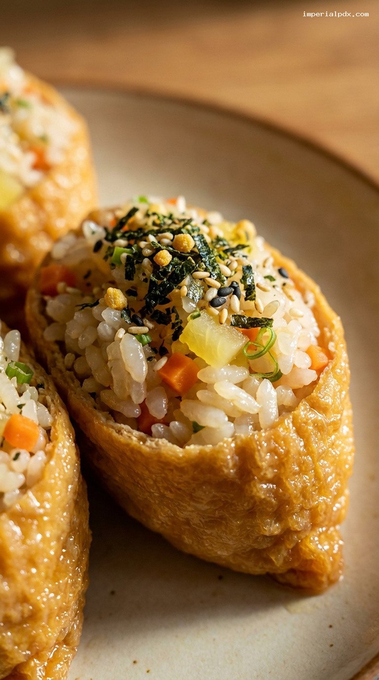 Hawaiian Okazuya-Style Cone Sushi (Inari) – Closeup
