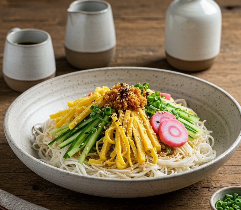 Hawaiian Somen Salad with Sweet Shoyu Sesame Dressing