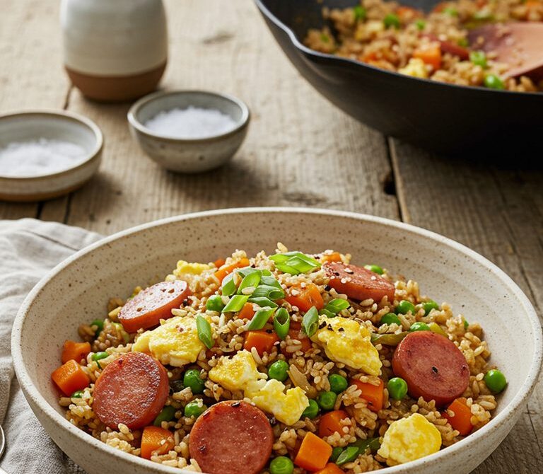 Hawaiian Spam Fried Rice with Shoyu and Sesame