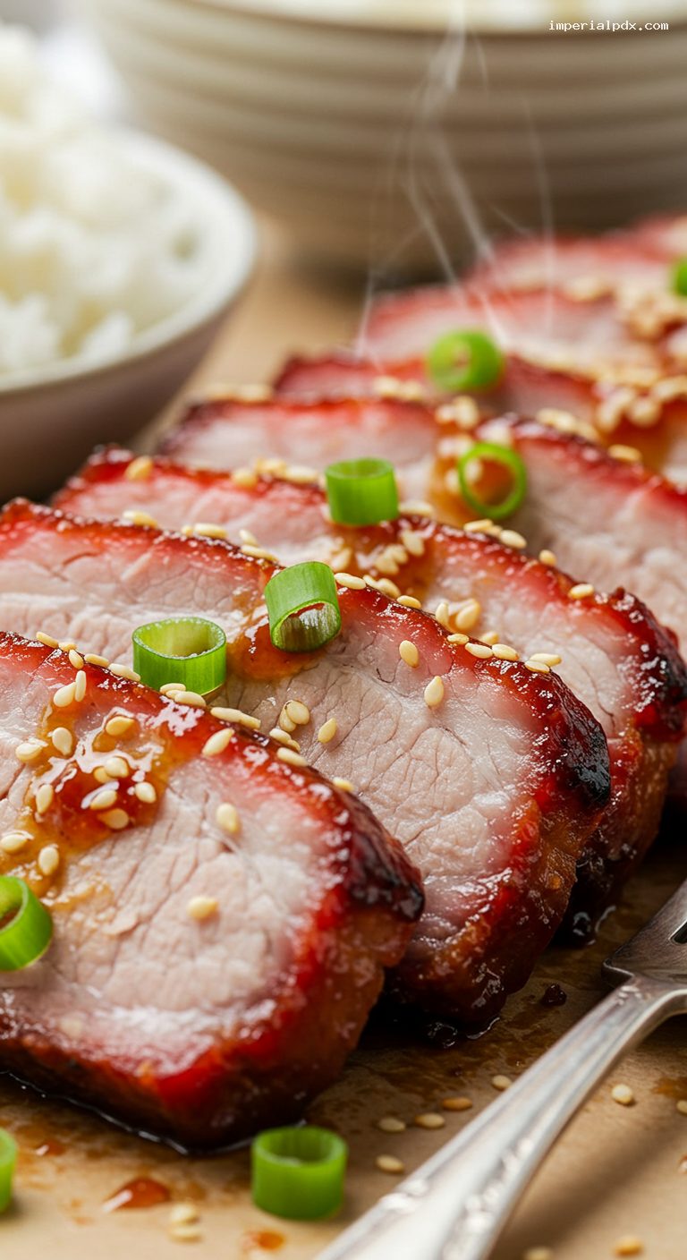 Hawaiian-Style Char Siu Pork Shoulder – Closeup