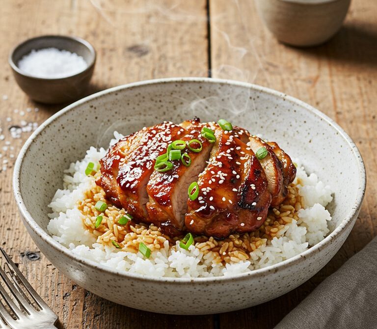Hawaiian Teriyaki Chicken Thighs Over Rice