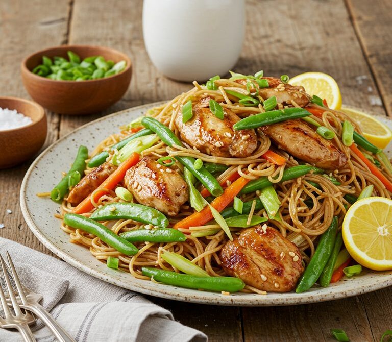Hawaiʻi-Style Pancit with Garlicky Shoyu Citrus Sauce