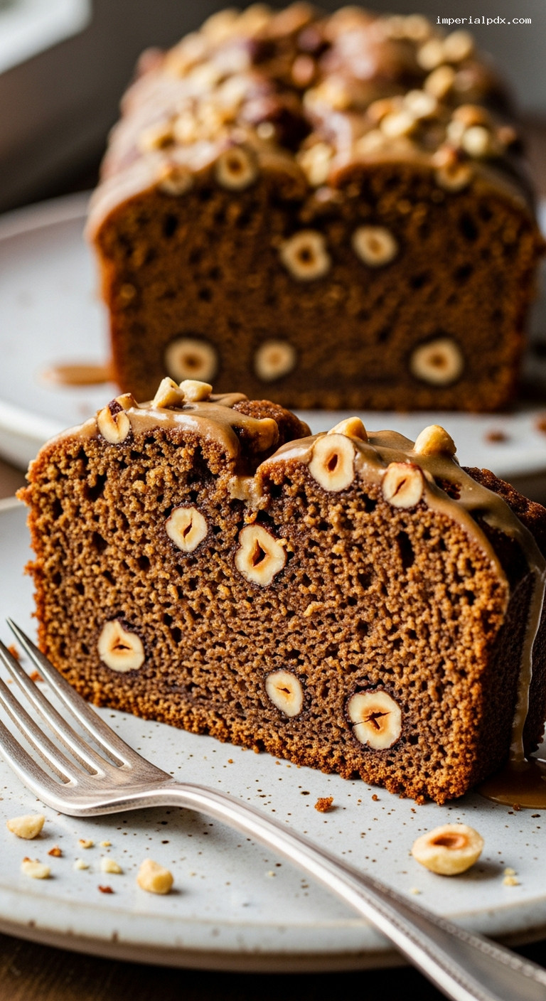 Hazelnut Brown Sugar Coffee Loaf – Closeup