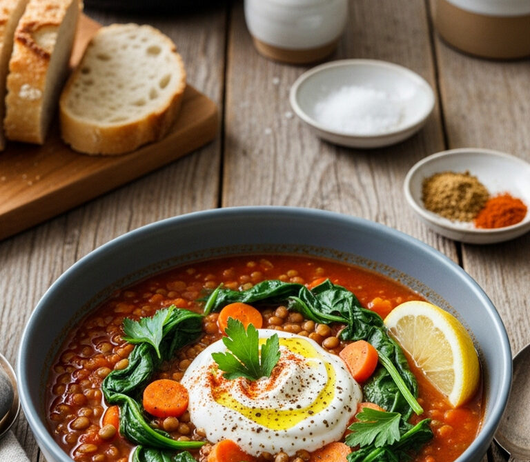 Hearty Lentil and Vegetable Soup with Warm Spices