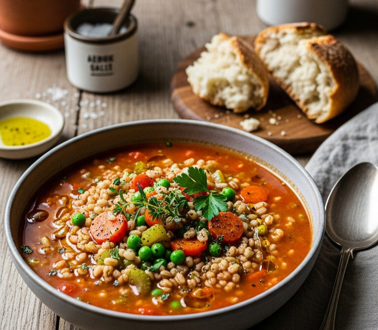 Hearty Rustic Barley Vegetable Soup