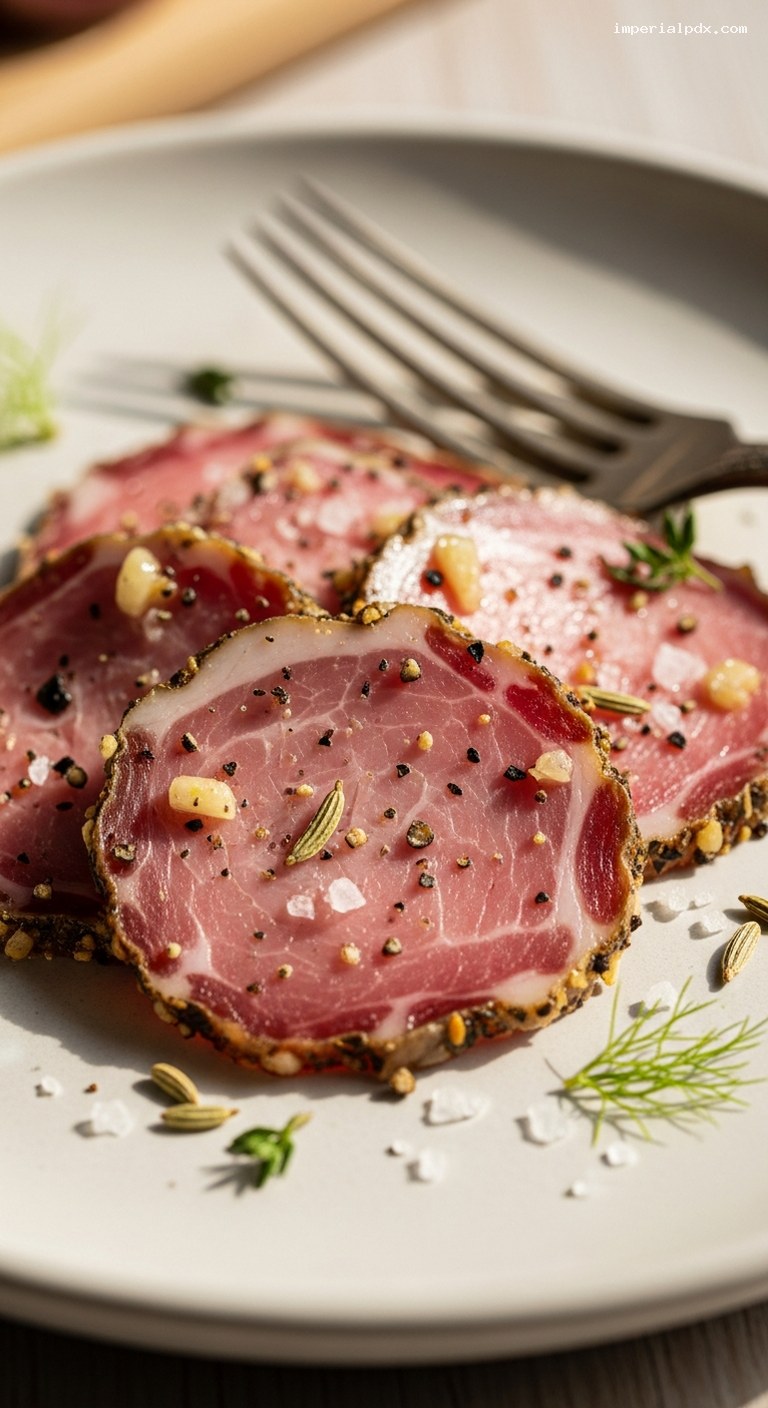 Herb-Cured Lonzino: Air-Dried Pork Loin – Closeup