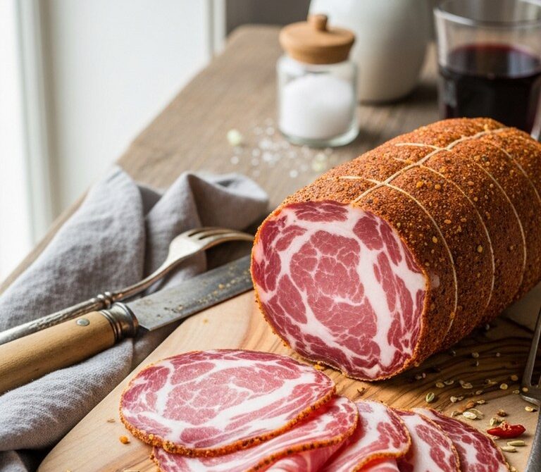 Homemade Coppa Capicola with Wine and Warm Spices