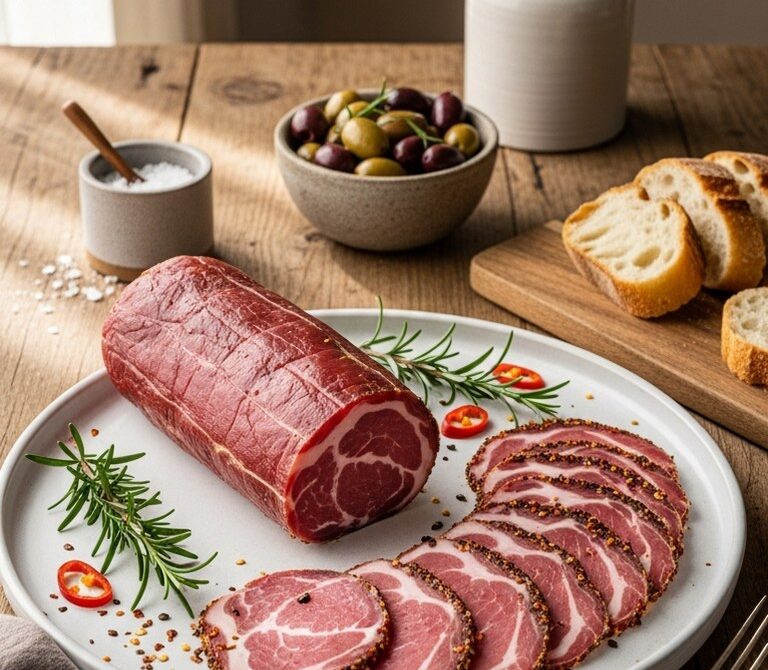 Homemade Lamb Lonzino With Garlic, Rosemary, and Chili