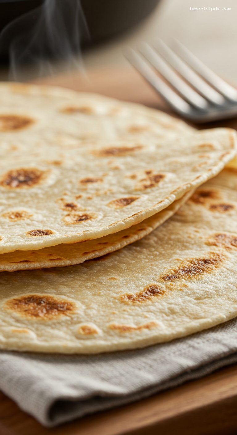 Homemade Lard Flour Tortillas for Taco Night – Closeup