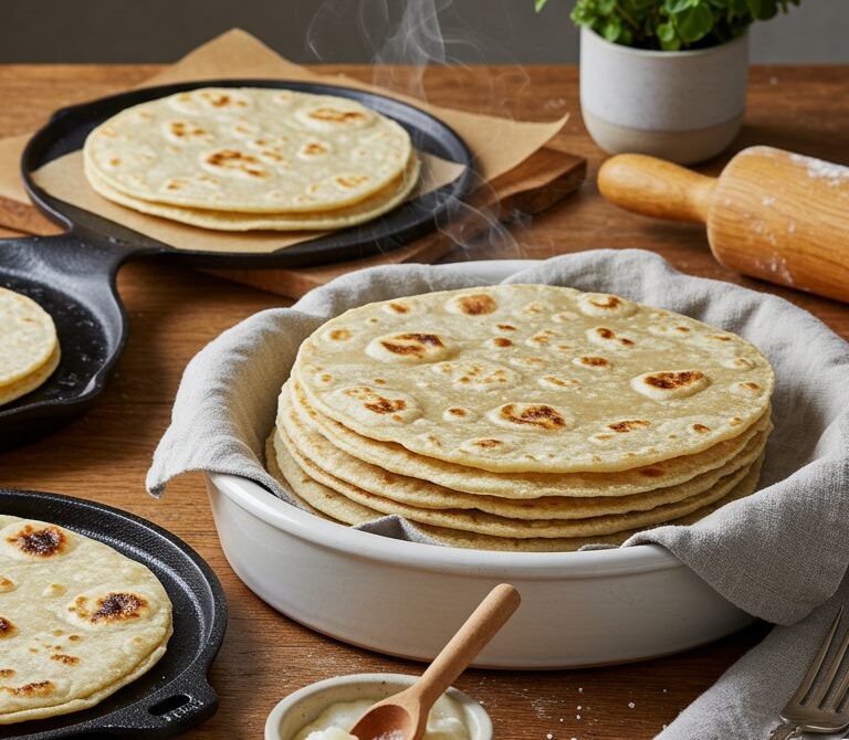 Homemade Lard Flour Tortillas for Taco Night