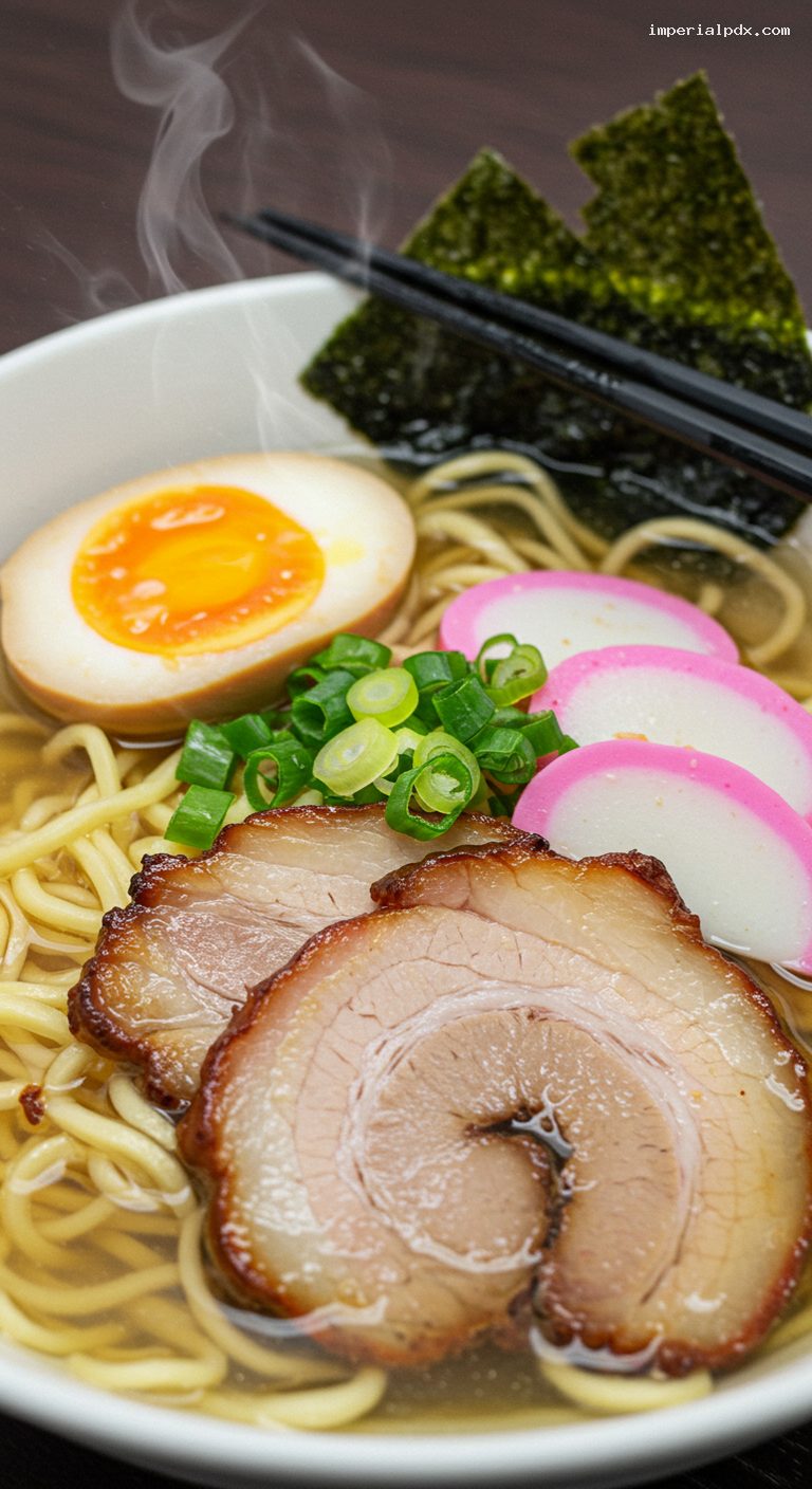 Homestyle Hawaiian Saimin Noodle Soup – Closeup