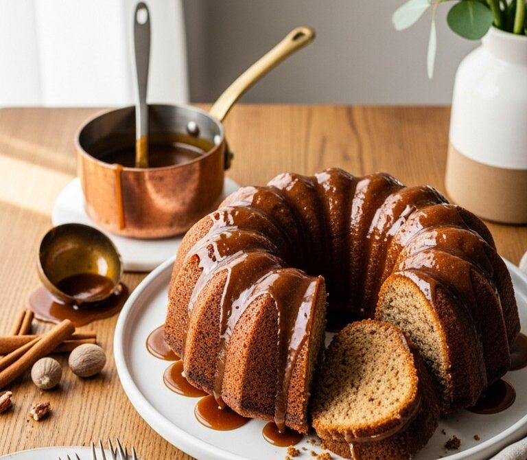 Hot Buttered Rum Bundt Cake with Buttery Glaze