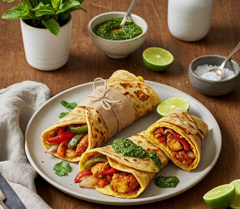 Kolkata-Style Kati Rolls with Egg and Chutney