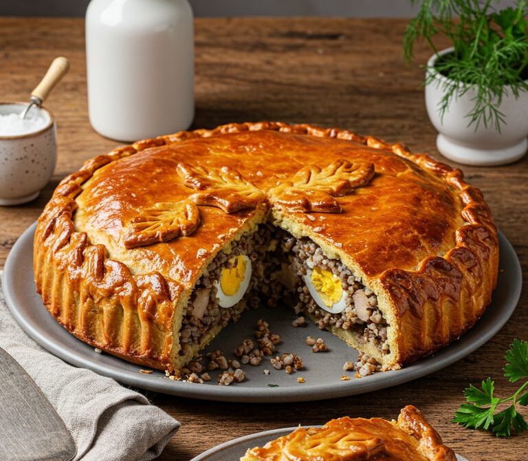 Kurnik: Festive Russian Chicken and Buckwheat Pie