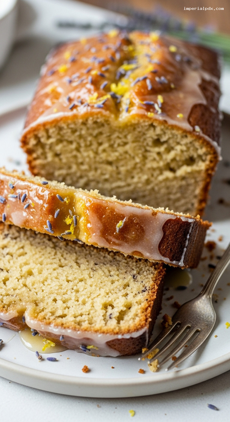 Lavender Honey Loaf Quick Bread – Closeup