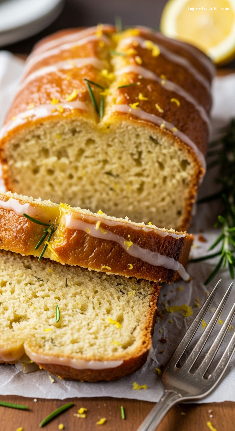 Lemon Rosemary Olive Oil Loaf – Closeup