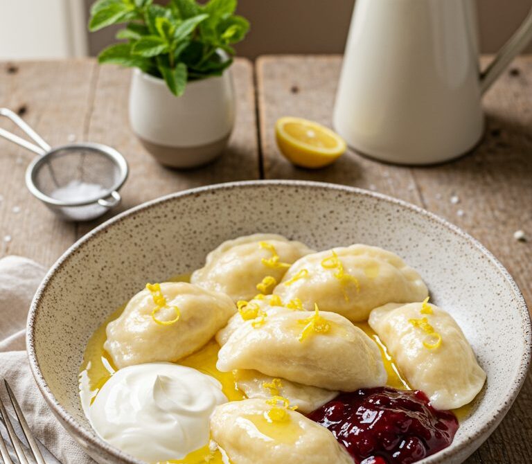 Lenivye Vareniki with Butter and Sour Cream