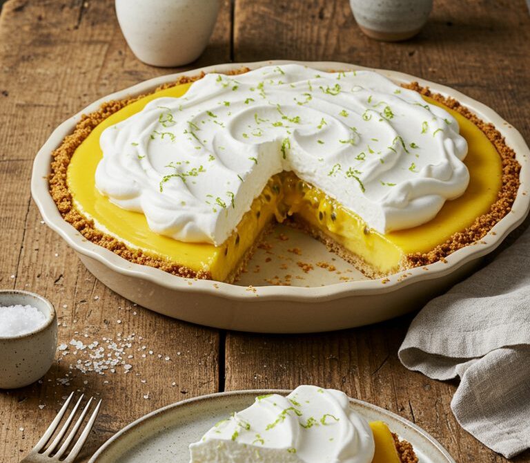 Lilikoi Chiffon Pie with Whipped Cream