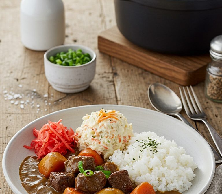 Local-Style Hawaiian Beef Curry Plate with Rice
