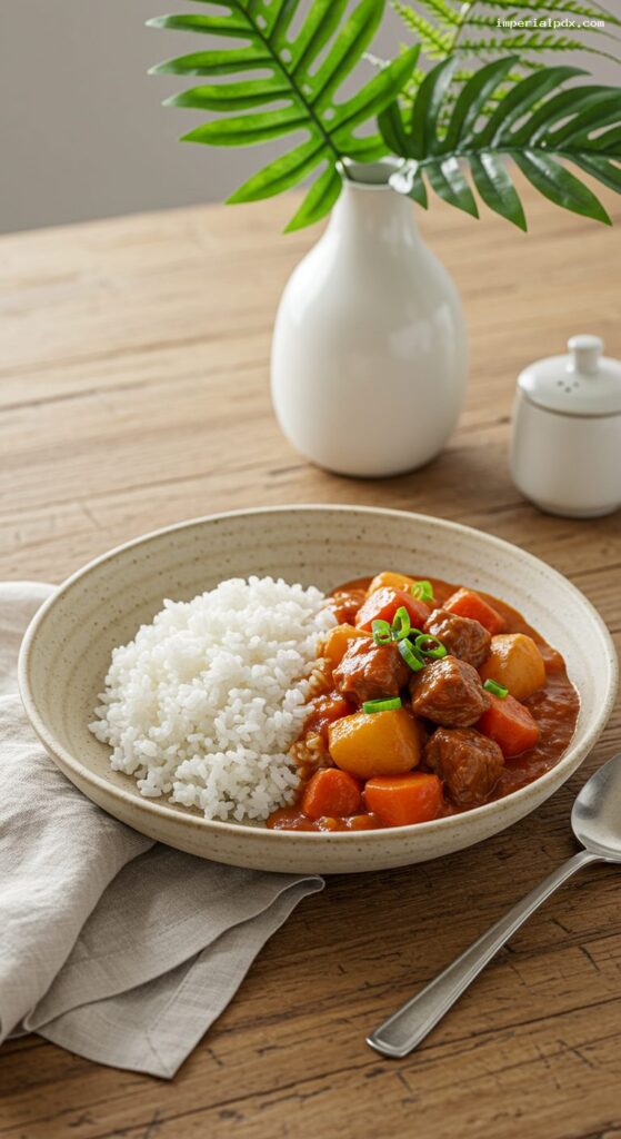 Local-Style Hawaiian Beef Stew Over Rice – Imperial Recipes