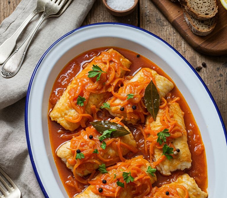 Make-Ahead Russian Marinated Fish with Carrots and Onions