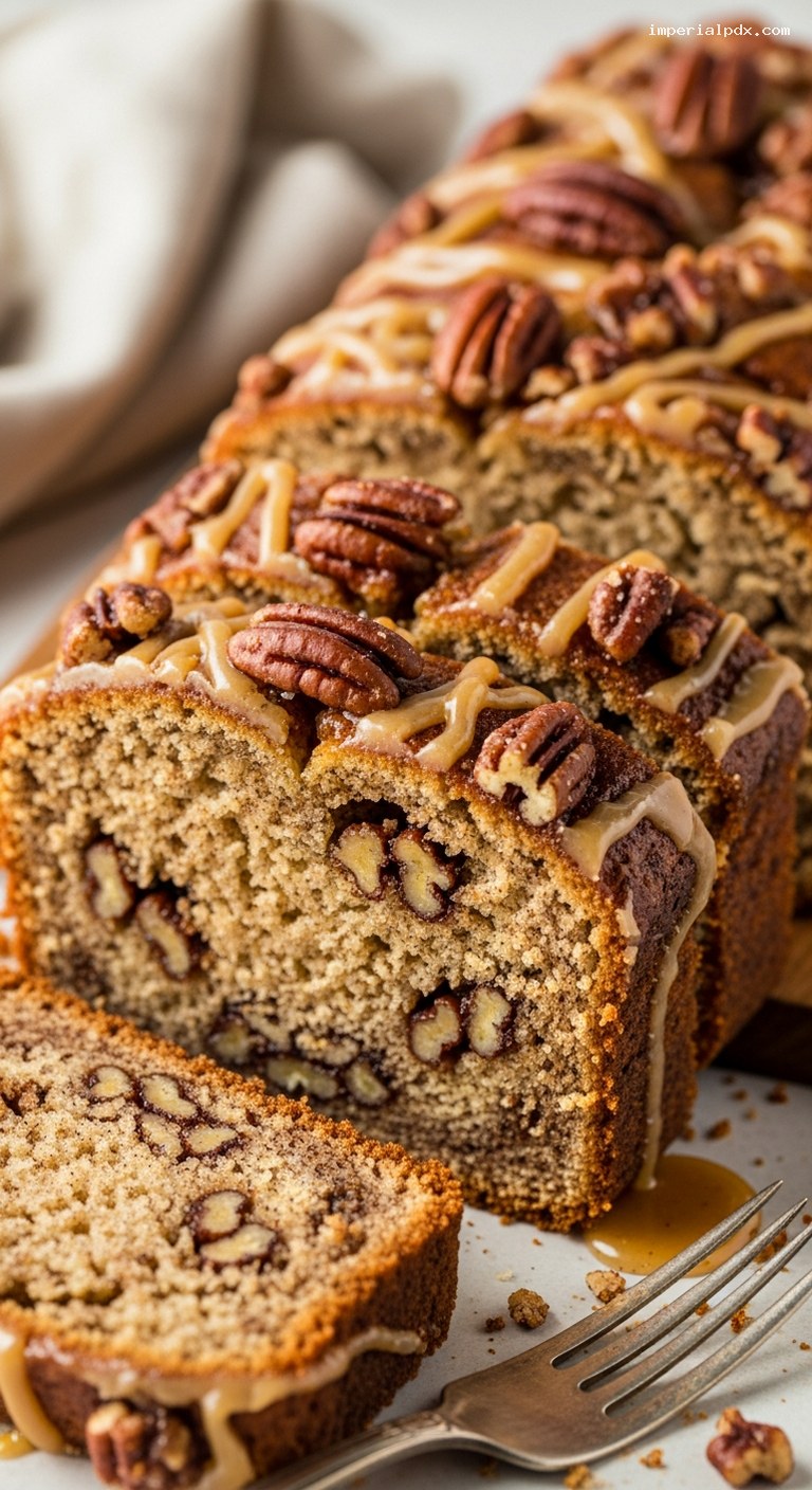 Maple Cinnamon Candied Pecan Bread – Closeup